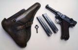 1940 CODE 42 NAZI GERMAN LUGER RIG W/ 2 MATCHING # MAGAZINE - 1 of 10