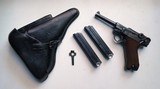 1938 S/42 NAZI GERMAN LUGER RIG WITH 2 MATCHING # MAGAZINE - 1 of 12