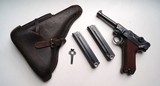 1940 CODE 42 NAZI GERMAN LUGER RIG W/ 2 MATCHING # MAGAZINES - 1 of 12