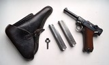 1925 DATED SIMSON/SUHL GERMAN LUGER RIG W/ 2 MATCHING # MAGAZINES - 1 of 11