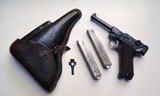 G DATE (MAUSER 1935) NAZI GERMAN LUGER RIG WITH 2 MATCHING # MAGAZINES - 1 of 9