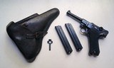 41 BYF "BLACK WIDOW" NAZI GERMAN LUGER RIG WITH 2 MATCHING # MAGAZINES - 1 of 9