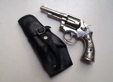 SMITH AND WESSON MODEL 10 WITH SILVER HAND MADE GRIPS - BEAUTIFUL REVOLVER - 1 of 10