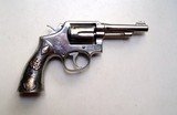 SMITH AND WESSON MODEL 10 WITH SILVER HAND MADE GRIPS - BEAUTIFUL REVOLVER - 4 of 10