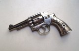 SMITH AND WESSON MODEL 10 WITH SILVER HAND MADE GRIPS - BEAUTIFUL REVOLVER - 3 of 10