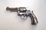 SMITH AND WESSON MODEL 10 WITH SILVER HAND MADE GRIPS - BEAUTIFUL REVOLVER - 2 of 10