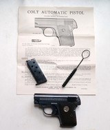COLT 1908 VEST POCKET WITH ORIGINAL BOX - MANUAL - EXTRA MAGAZINE AND CLEANING TOOL - 1 of 10