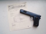 1902 COLT SPORTING SEMI AUTOMATIC PISTOL WITH ARCHIVE PAPERS - MINT CONDITION