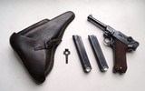 1939 S/42 NAZI MILITARY GERMAN LUGER RIG WITH 2 MATCHING # MAGAZINES - 1 of 10