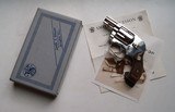SMITH & WESSON MODEL 38 - SNUB NOSE - NICKEL WITH ORIGINAL BOX AND MANUALS - 1 of 8