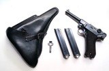 1939 CODE 42 NAZI GERMAN LUGER RIG WITH 2 MATCHING # MAGAZINES - 1 of 12