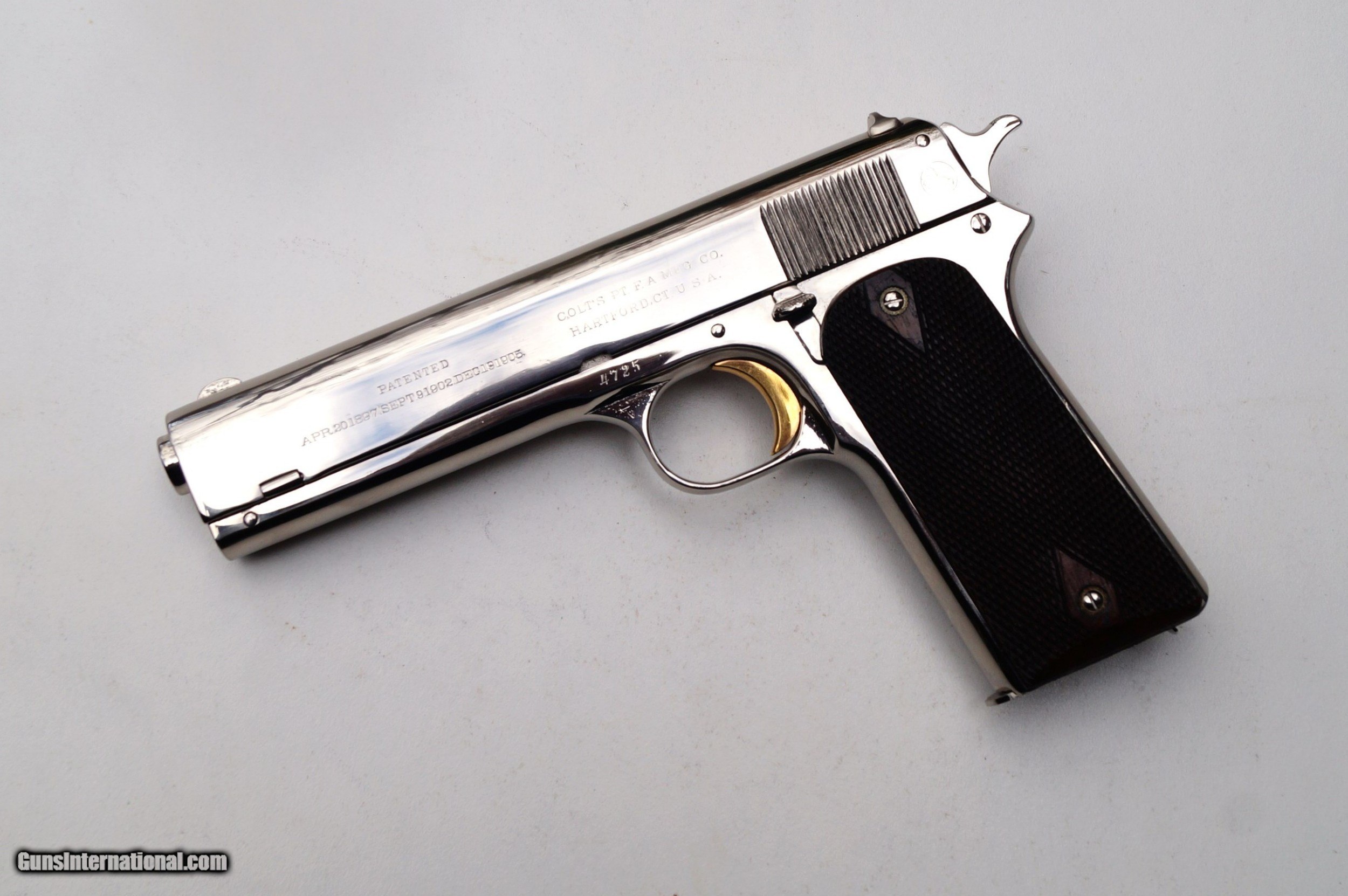 1905 Colt Semi Automatic Pistol45 Cal Nickel Finish Mint Condition 3395