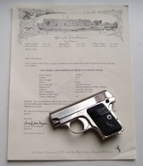 COLT 1908 VEST POCKET -FACTORY NICKEL WITH PAPERS - 1 of 9