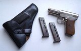 MAUSER MODEL 1910/14 SEMI AUTOMATIC PISTOL RIG - NICKEL WITH MANUAL - 1 of 9