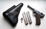 1917 ERFURT MILITARY GERMAN LUGER RIG WITH 2 MATCHING # MAGAZINES - 1 of 9