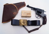 WWII RUSSIAN M 1895 NAGANT REVOLVER RIG WITH AMMO - EXCELLENT