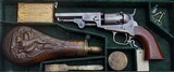 COLT 1849 POCKET MODEL REVOLVER - 1ST TYPE - ANTIQUE WITH DISPLAY CASE & ACCESSORES - 1 of 7