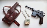 MAUSER C96 BROOMHANDLE BOLO RIG WITH AMMO AND STIPPER CLIPS - 1 of 9