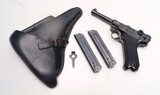 41 BYF "BLACK WIDOW" NAZI MILITARY GERMAN LUGER RIG WITH 2 MATCHING NUMBERED MAGAZINES