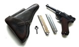 1938 S/42 NAZI MILITARY GERMAN LUGER RIG WITH 2 MATCHING # MAGAZINES - 1 of 9