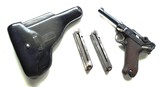 1921 DWM POLICE GERMAN LUGER RIG WITH 2 MATCHING NUMBERED MAGAZINES - 1 of 10