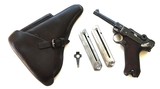 G DATE WWII GERMAN LUGER RIG WITH 2 MATCHING # MAGAZINES - 1 of 8