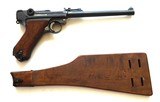 1918 DWM ARTILLERY GERMAN LUGER WITH WOOD STOCK - 1 of 10