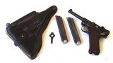1915 DWM POLICE GERMAN LUGER RIG WITH 2 MATCHING # MAGAZINES - 1 of 11