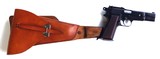 F.N. BROWNING HI POWER WITH WOOD STOCK & LEATHER HOLSTER - 9 of 10