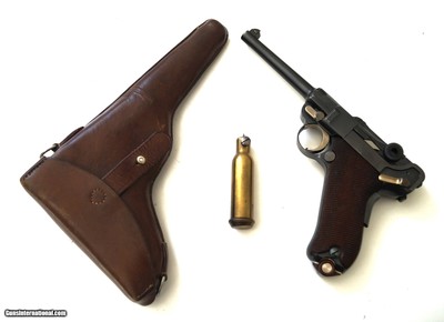 1906 DWM SWISS GERMAN LUGER RIG / COLLECTOR CONDITION WITH CLEANING TOOLS