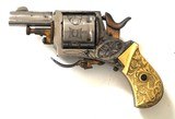 BELGIUM PIN FIRE REVOLVER - ENGRAVED