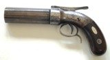 STOCKING & COMPANY ENGRAVED PEPPERBOX / BELLY GUN WITH DISPLAY CASE