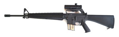 COLT SP1 SEMI AUTO AR 15 WITH NEW SCOPE AND 2 MAGAZINES