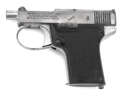 WEBLEY & SCOTT MODEL 1912 SEMI AUTO PISTOL / NICKEL - Image 1 of 6