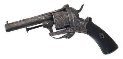 FRENCH PIN FIRE REVOLVER MFG.BY LOUIS FRANQOIS DEVISME - Image 8 of 9