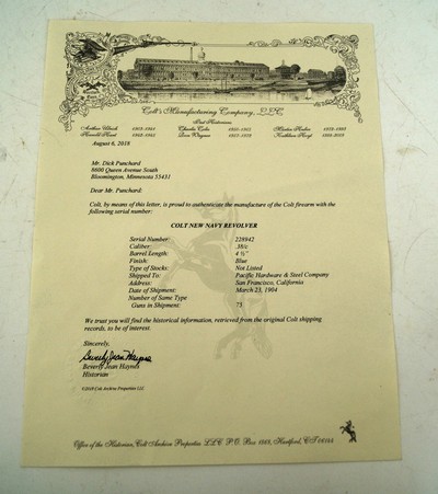 COLT NEW NAVY COMMERCIAL WITH ARCHIVE PAPER - Image 10 of 10