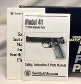 1980's Smith & Wesson MODEL 41 Semi-automatic Pistol .22lr BOX & PAPERS 99% - 15 of 15