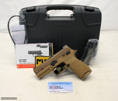 Sig Sauer P320 M18 Combat Pistol 9mm Box (2) Magazines COYOTE PVD