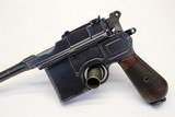 1915 Mauser C96 BROOMHANDLE semi-auto pistol 7.63x25 MATCHING #s w/ Shoulder Stock - 2 of 14