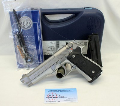 Beretta MODEL 92FS INOX Stainless Steel semi-auto pistol 9mm UNUSED Box Manual - Image 1 of 12