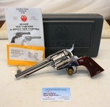 2012 Ruger NEW VAQUERO Single Action Revolver. 45 Col HIGH GLOSS STAINLESS Unfired