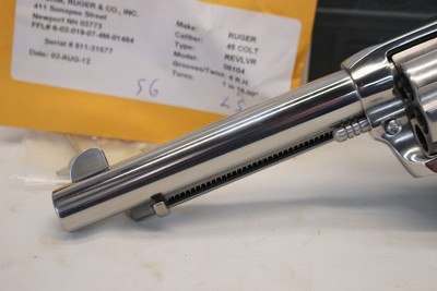 2012 Ruger NEW VAQUERO Single Action Revolver. 45 Col HIGH GLOSS STAINLESS Unfired - Image 5 of 14