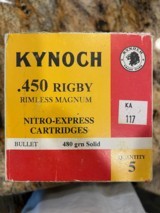KYNOCH, .450 Rimless Magnum, 480 Gr Solids - 1 of 2