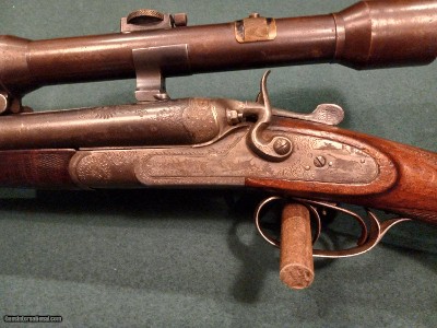 Joh Sigott Combination Double hammer gun. Cal. 16 ga. x 8x50R