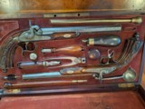 Belgian. Percussion Target Pistols, with case and accessories