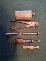 CASED PAIR OF SCREW BARREL, FOLDING TRIGGER, PERCUSSION MUFF PISTOLS - 15 of 15