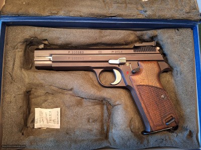 Sig Sauer. Model P-210-6 semi auto pistol.