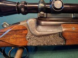 Merkel. Model 201 E O/U Shotgun with custom rifle barrels and scope. - 5 of 15