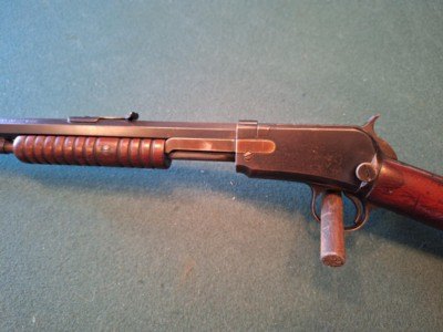 Winchester Model 1890 slid action take down rifle. - Image 2 of 15