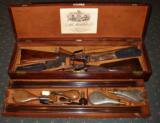 CHARLES LANCASTER RARE MATCHED PAIR OF 16 BORE PERCUSSION SIDELOCK HAMMERGUNS- MADE IN 1849 FOR THE
7TH DUKE OF BEDFORD - 1 of 2